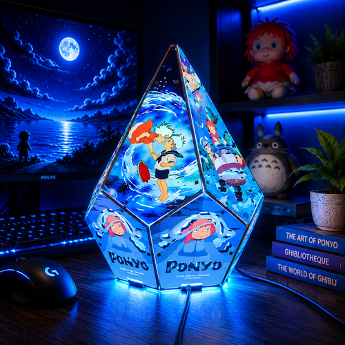 5-Sided PNO Wooden Anime Story Lamp | RGB Handmade Night Light