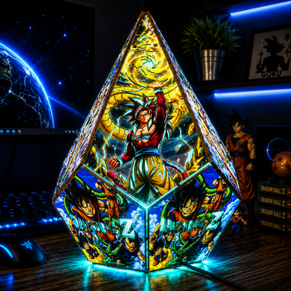5-Sided DB Wooden Anime Story Lamp | RGB Handmade Night Light