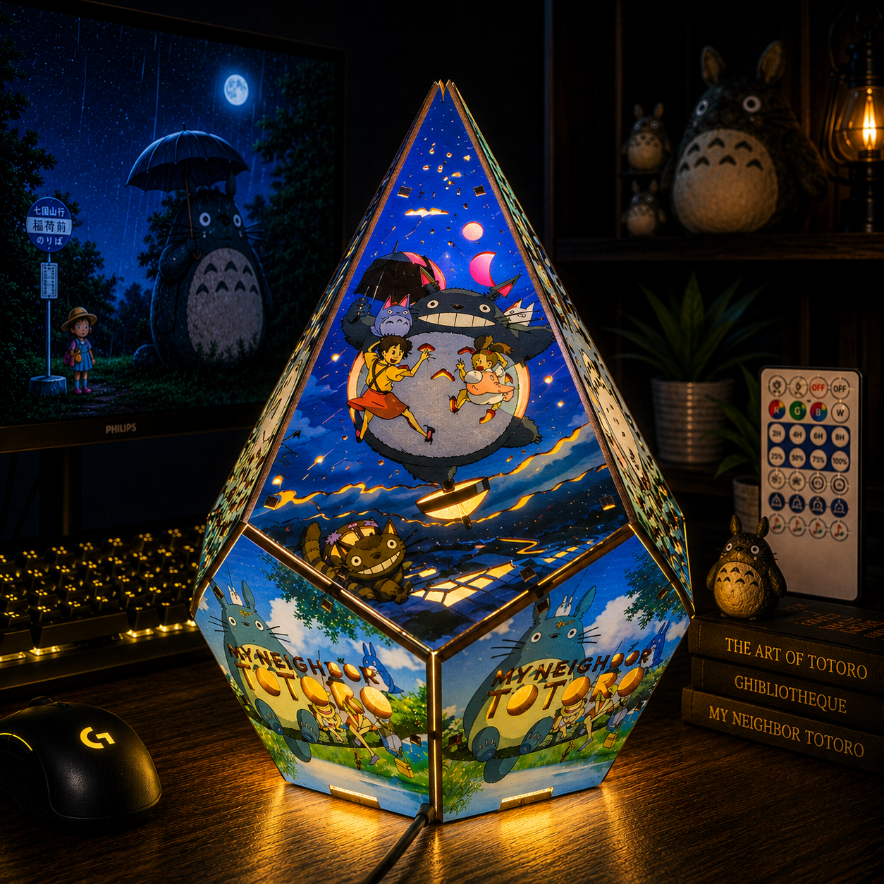 5-Sided TTR Wooden Anime Story Lamp | RGB Handmade Night Light