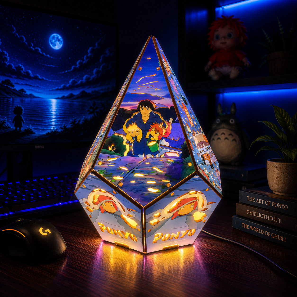 5-Sided PNO Wooden Anime Story Lamp | RGB Handmade Night Light