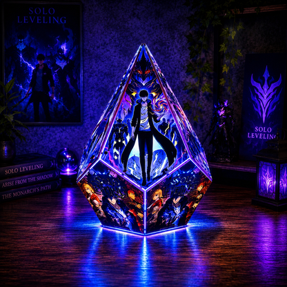Shadow Monarch Inspired Wooden Anime Lamp