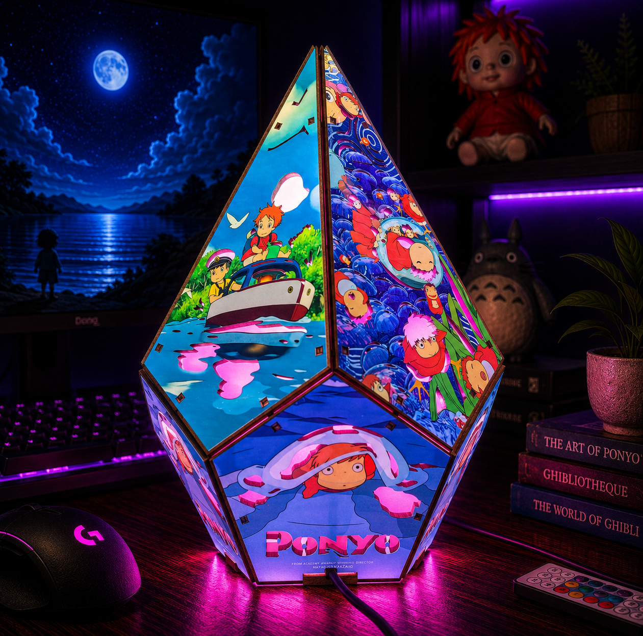 5-Sided PNO Wooden Anime Story Lamp | RGB Handmade Night Light