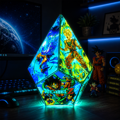 5-Sided DB Wooden Anime Story Lamp | RGB Handmade Night Light