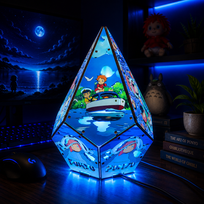 5-Sided PNO Wooden Anime Story Lamp | RGB Handmade Night Light