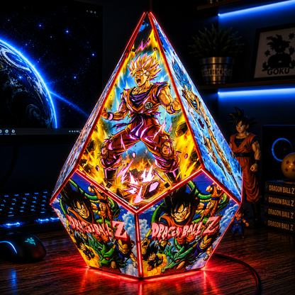 5-Sided DB Wooden Anime Story Lamp | RGB Handmade Night Light