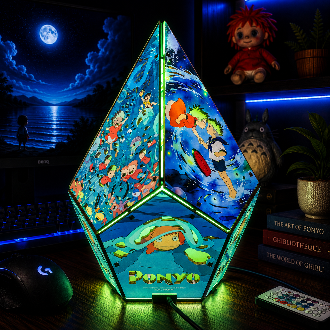 5-Sided PNO Wooden Anime Story Lamp | RGB Handmade Night Light