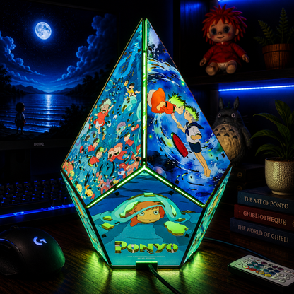 5-Sided PNO Wooden Anime Story Lamp | RGB Handmade Night Light