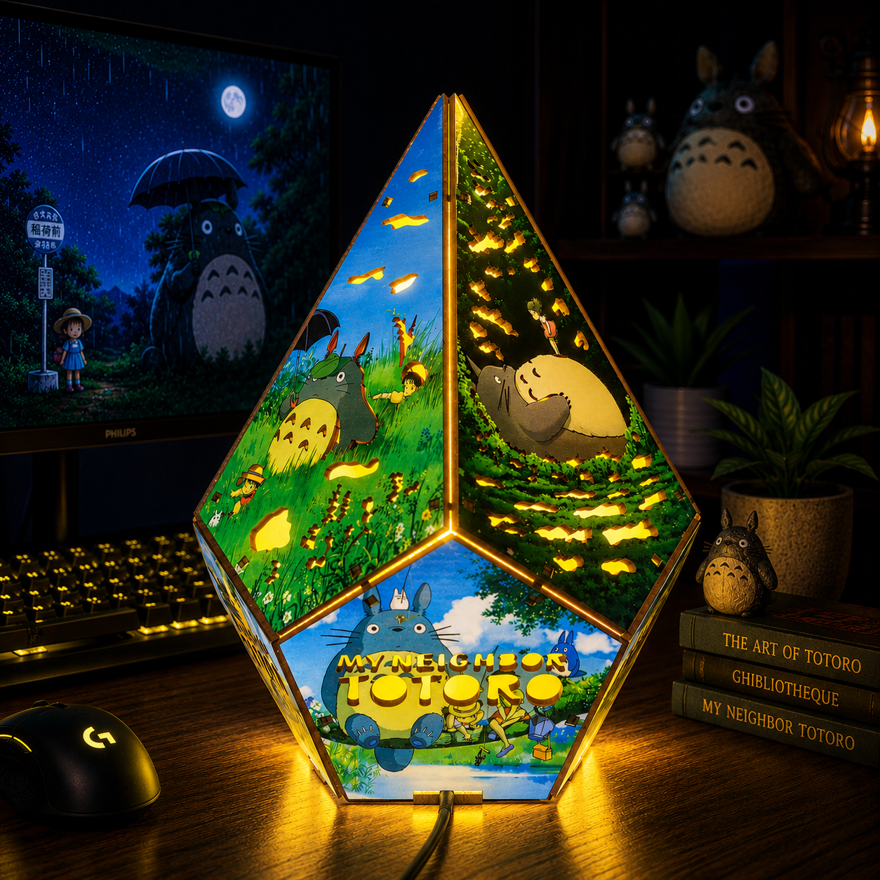 5-Sided TTR Wooden Anime Story Lamp | RGB Handmade Night Light