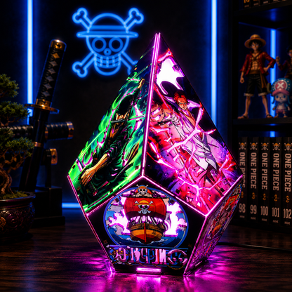 5-Sided OP Wooden Anime Story Lamp | RGB Handmade Night Light