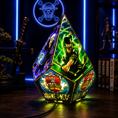 5-Sided OP Wooden Anime Story Lamp | RGB Handmade Night Light