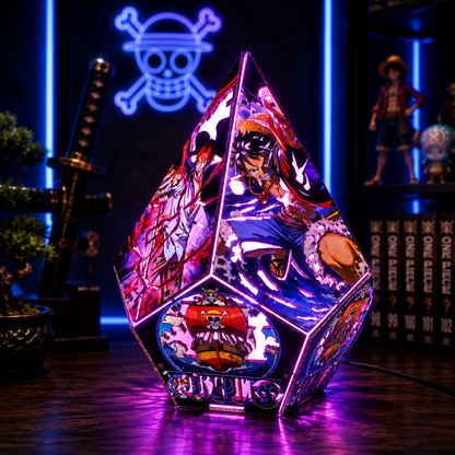5-Sided OP Wooden Anime Story Lamp | RGB Handmade Night Light