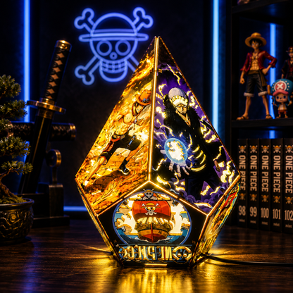 5-Sided OP Wooden Anime Story Lamp | RGB Handmade Night Light