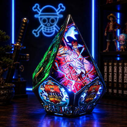 5-Sided OP Wooden Anime Story Lamp | RGB Handmade Night Light