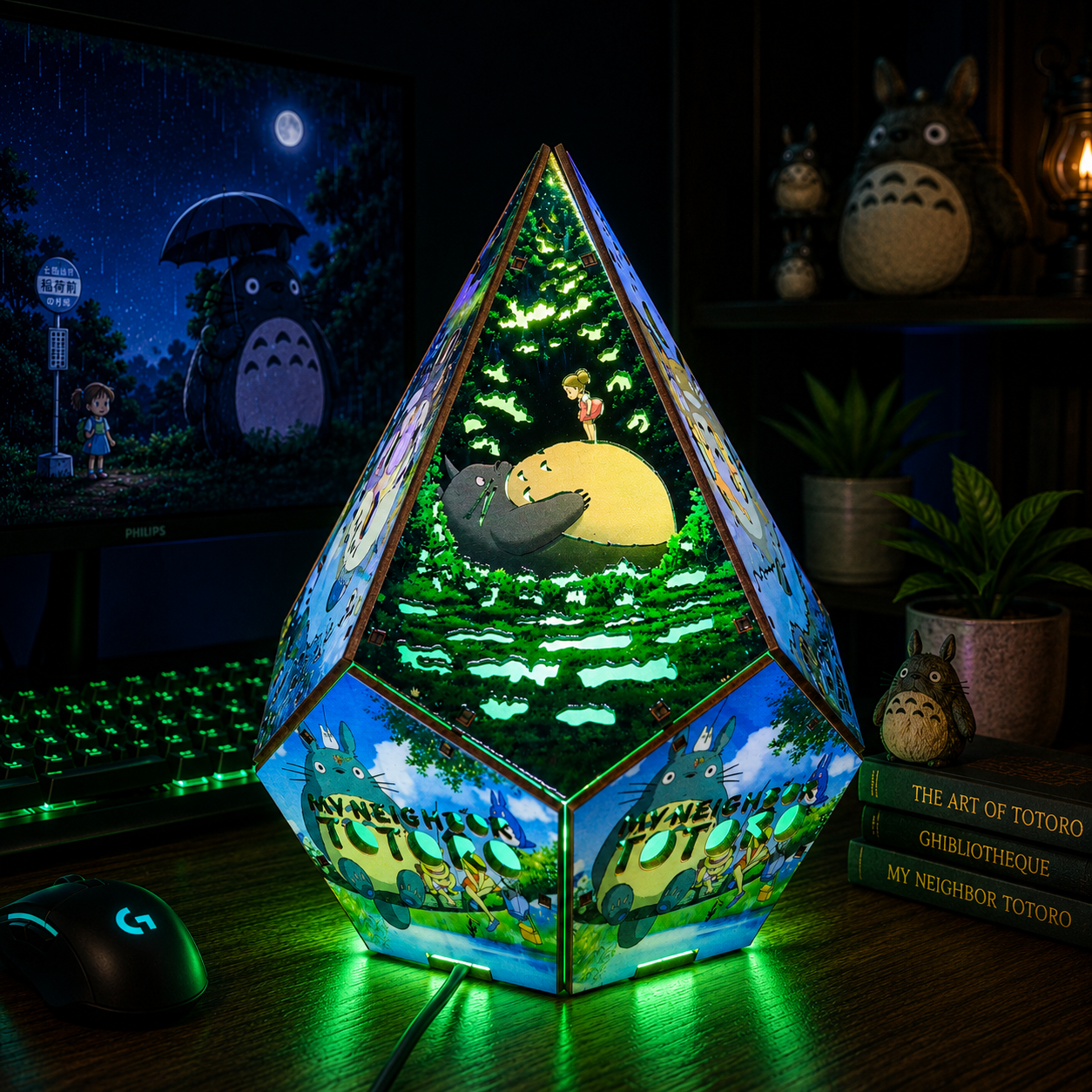 5-Sided TTR Wooden Anime Story Lamp | RGB Handmade Night Light
