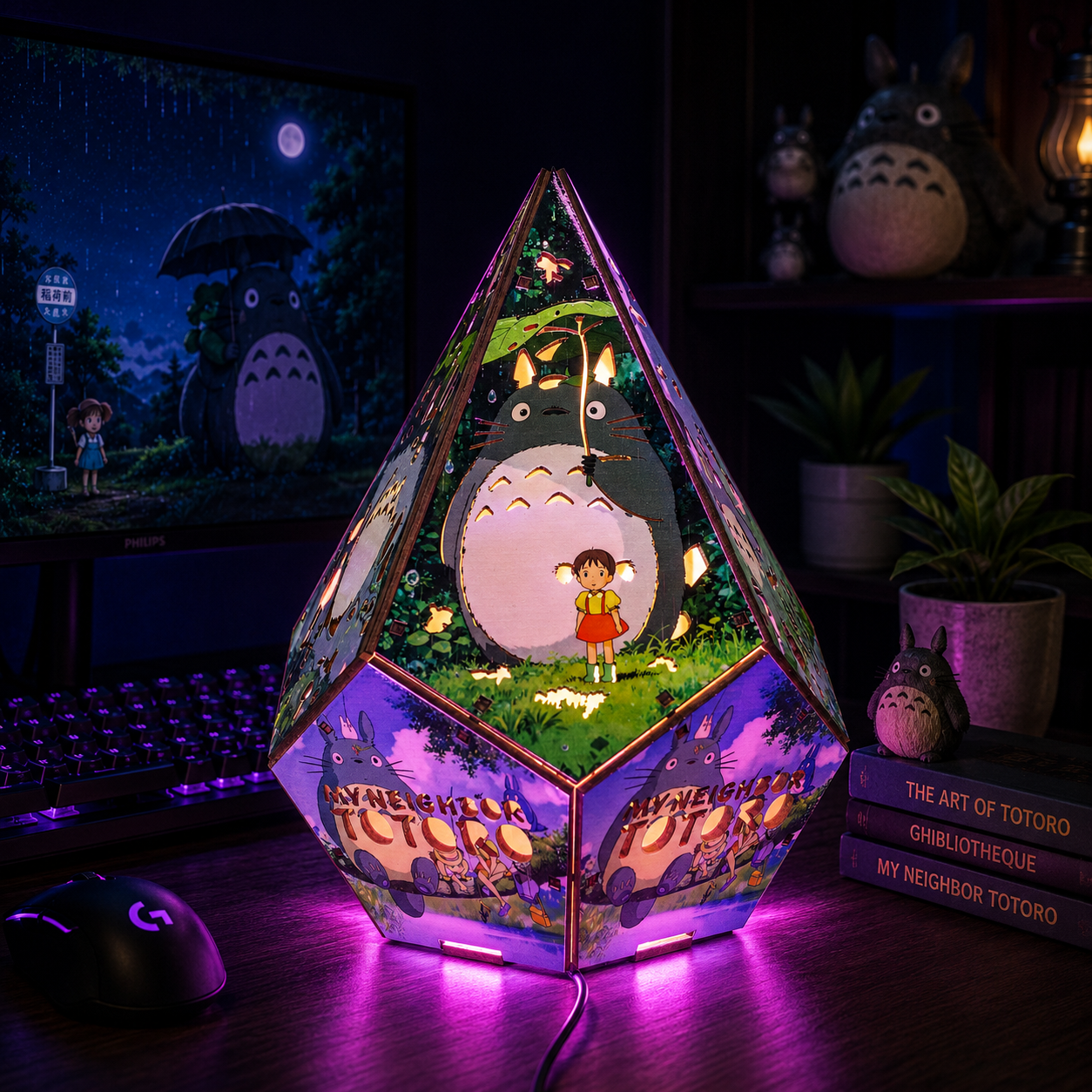 5-Sided TTR Wooden Anime Story Lamp | RGB Handmade Night Light