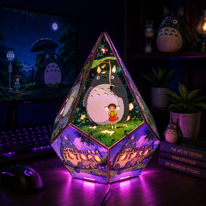 5-Sided TTR Wooden Anime Story Lamp | RGB Handmade Night Light