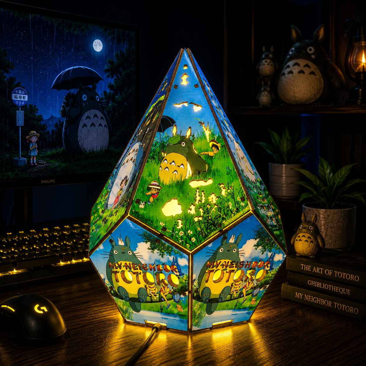 5-Sided TTR Wooden Anime Story Lamp | RGB Handmade Night Light