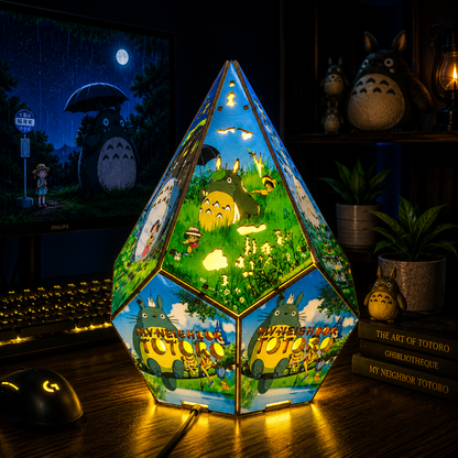 5-Sided TTR Wooden Anime Story Lamp | RGB Handmade Night Light