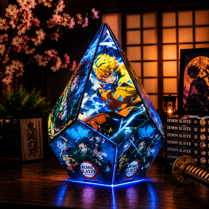 5-Sided DS Wooden Anime Story Lamp | RGB Handmade Night Light