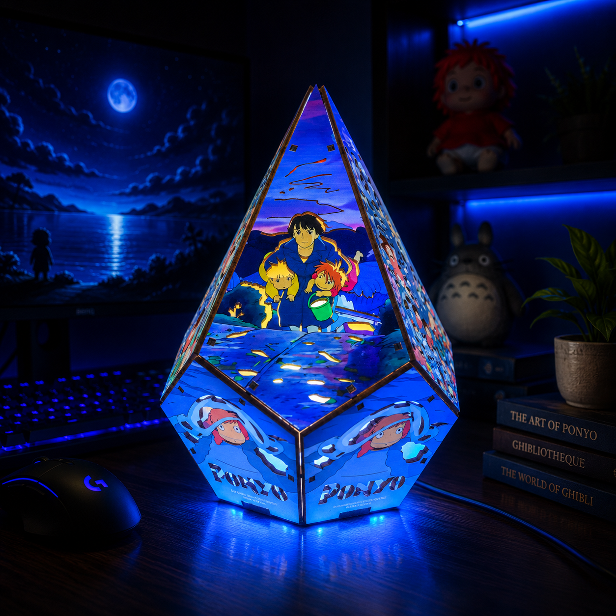 5-Sided PNO Wooden Anime Story Lamp | RGB Handmade Night Light