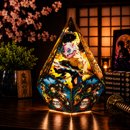 5-Sided DS Wooden Anime Story Lamp | RGB Handmade Night Light