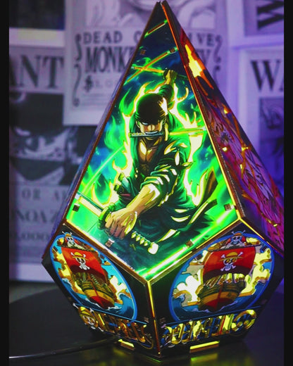5-Sided OP Wooden Anime Story Lamp | RGB Handmade Night Light